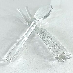 Glass Salad Fork & Spoon Serving Set